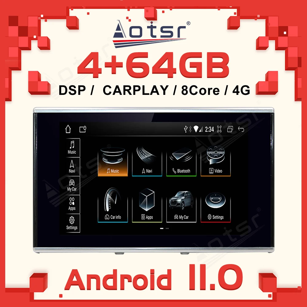 Система Qualcomm 8-Ядерный Android 11 Автомобильный Мультимедийный Стерео Для Audi A6 C7 A7 2012 2013-2018 WIFI 4G 4 + 64GB Carplay GPS Navi