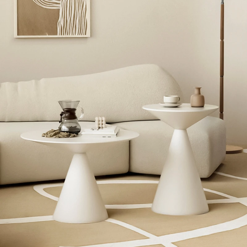 Скандинавский кремовый ветер песок стеклянный чайный столик маленькая квартира гостиная бытовая техника современный простой приставной столик кровать приставной столик маленький столик