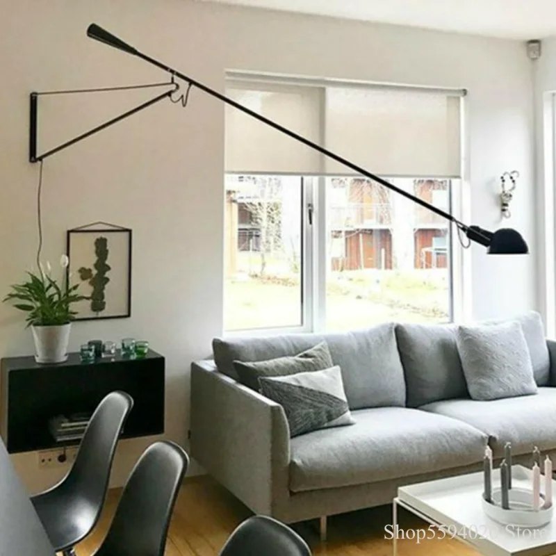 Скандинавский Промышленный Настенный светильник с длинными Рычагами, простая Индивидуальность, Креативный светодиодный светильник для кабинета, гостиной, столовой, спальни, Прикроватная лампа