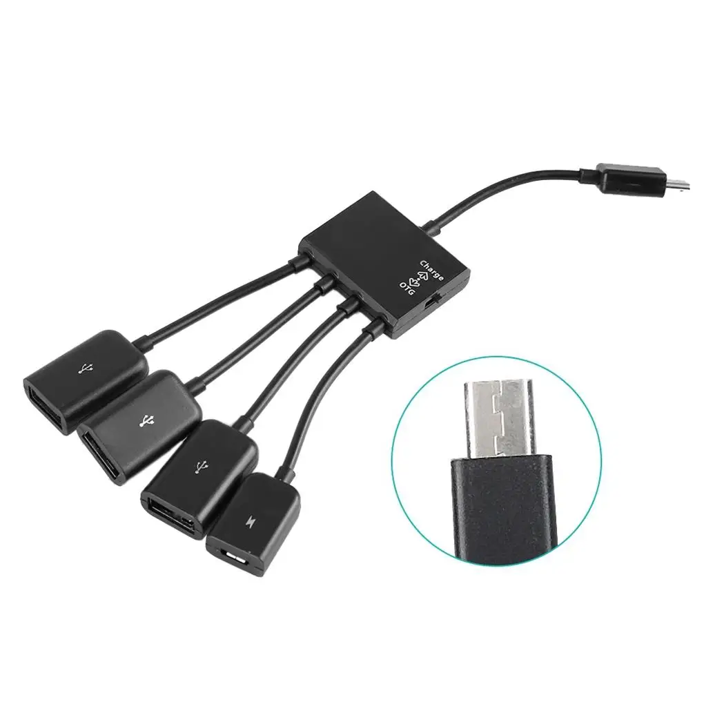 Смартфон Micro USB-концентратор, 4 порта, регулируемый адаптер для чтения карт с переключателем