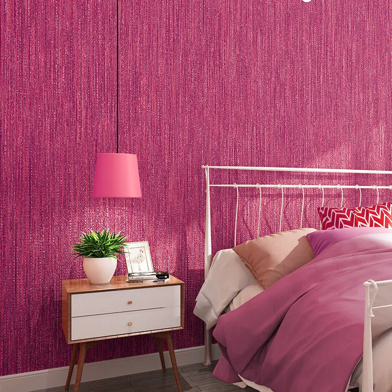 Современные розово-красные, фиолетово-фиолетовые обои, плотная однотонная водонепроницаемая бумага для оформления спальни, гостиной, магазина
