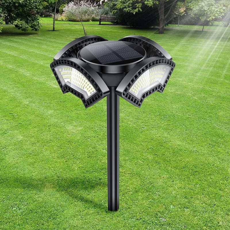 Солнечные наружные светильники 304 LED с полной подсветкой, садовые напольные лампы для газона, индуктивные подвесные водонепроницаемые люстры