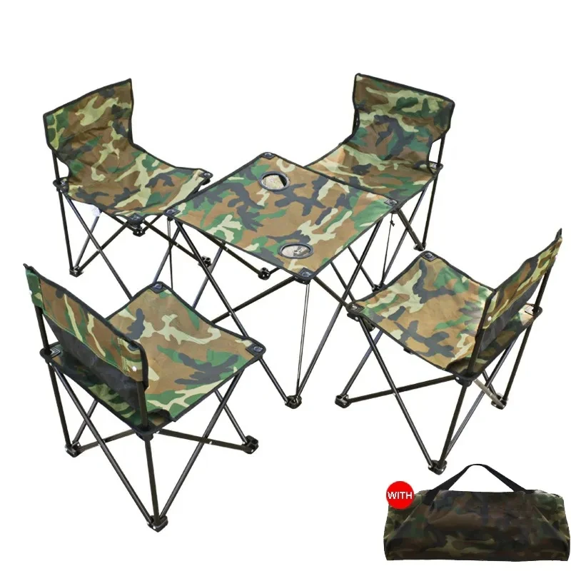 Столовый набор для кемпинга, складной стол с 2 или 4 складными стульями, включая сумку для переноски, набор для пикника, складной стол-табурет
