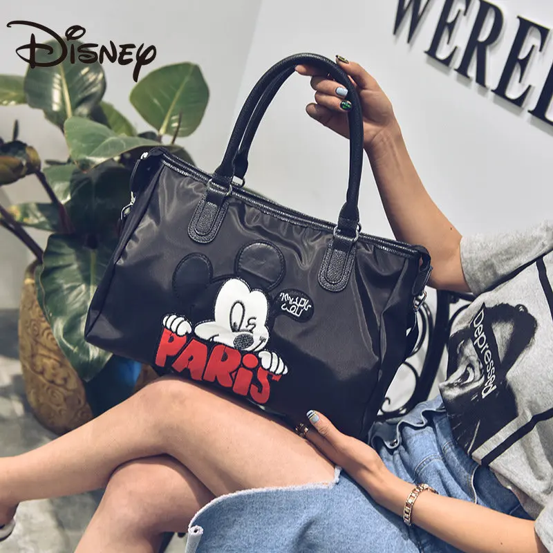 Сумка для путешествий на короткие расстояния с эмблемой Disney Mickey, Женская повседневная сумка большой емкости, сумка через плечо, Сумка для багажа, сумка для фитнеса