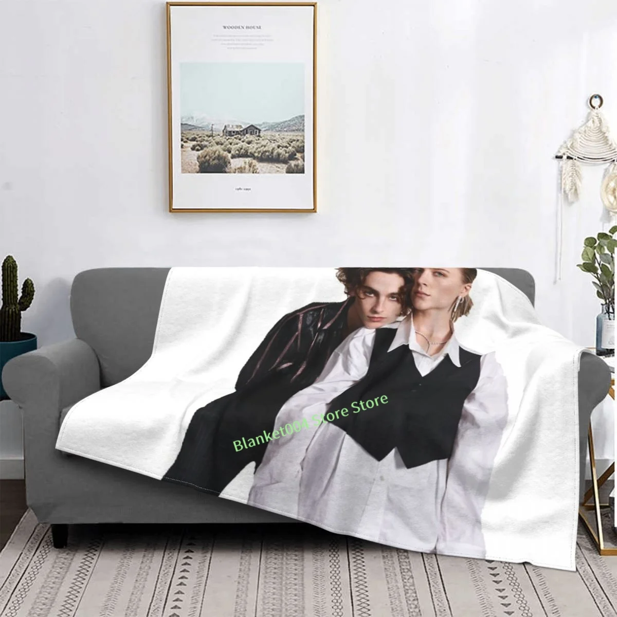 Тимоти Шаламе и Сирша Ронан Покрывало для дивана с 3D принтом, декоративное одеяло для спальни, рождественский подарок для детей и взрослых