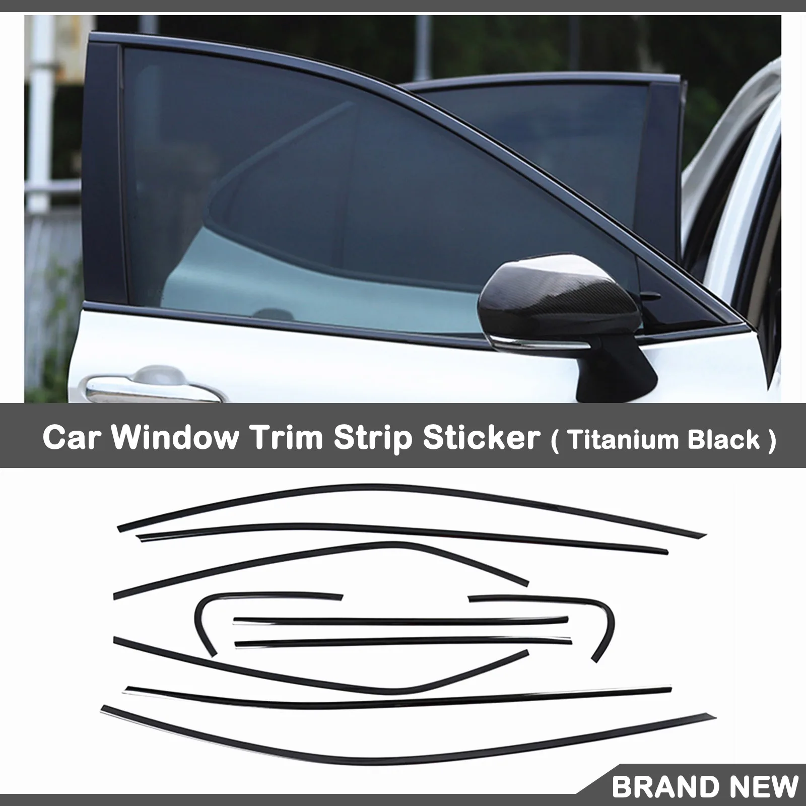 Титановая черная накладка на окно автомобиля, декор, уплотнительная прокладка, водозащитные накладки из нержавеющей стали для Toyota Camry 2018-2022