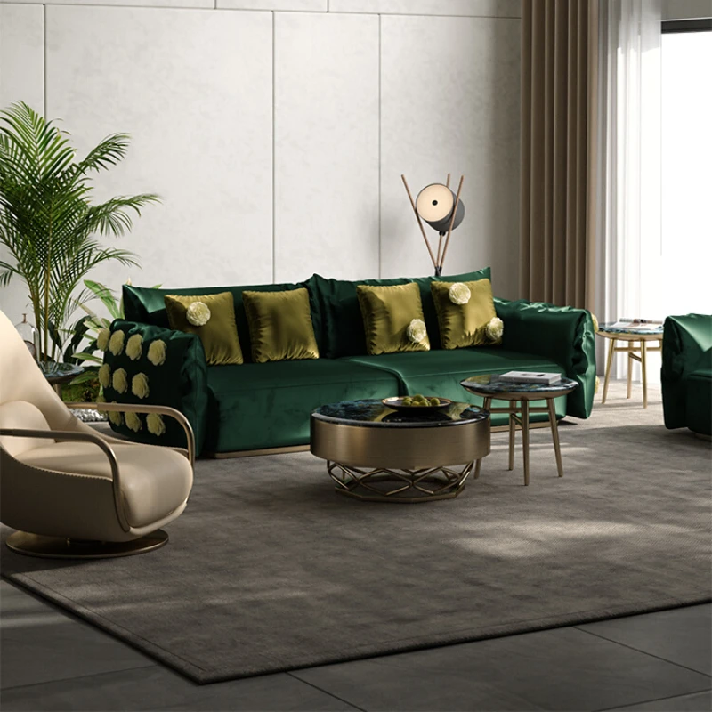 Тканевый диван, легкая Роскошная комбинация диванов для гостиной, Современный минималистичный четырехместный