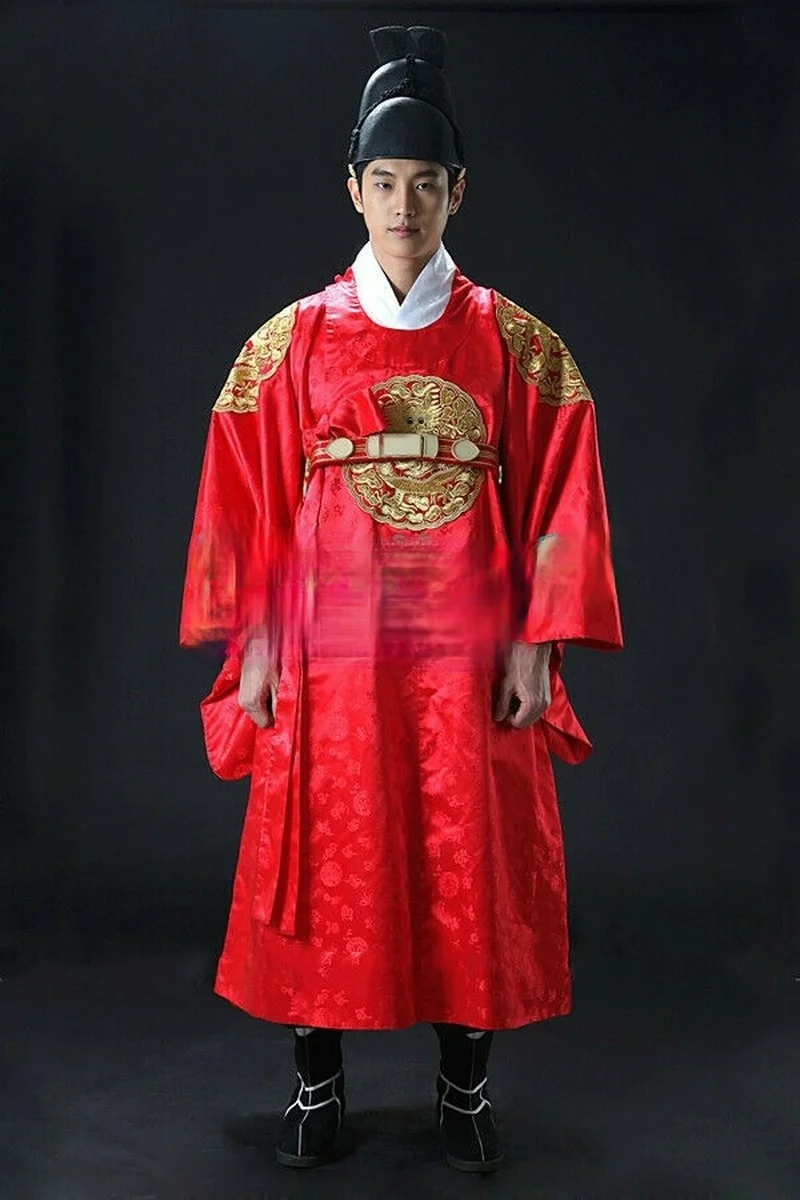 Традиционные костюмы Древних королей Из импортных тканей Из Южной Кореи, Мужские Костюмы Ханбок для масштабных мероприятий