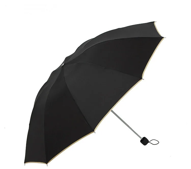 Трехстворчатый складной зонт из ткани pongee, 10k & 23in, печать логотипа доступна в качестве рекламы /промо/деловых подарков