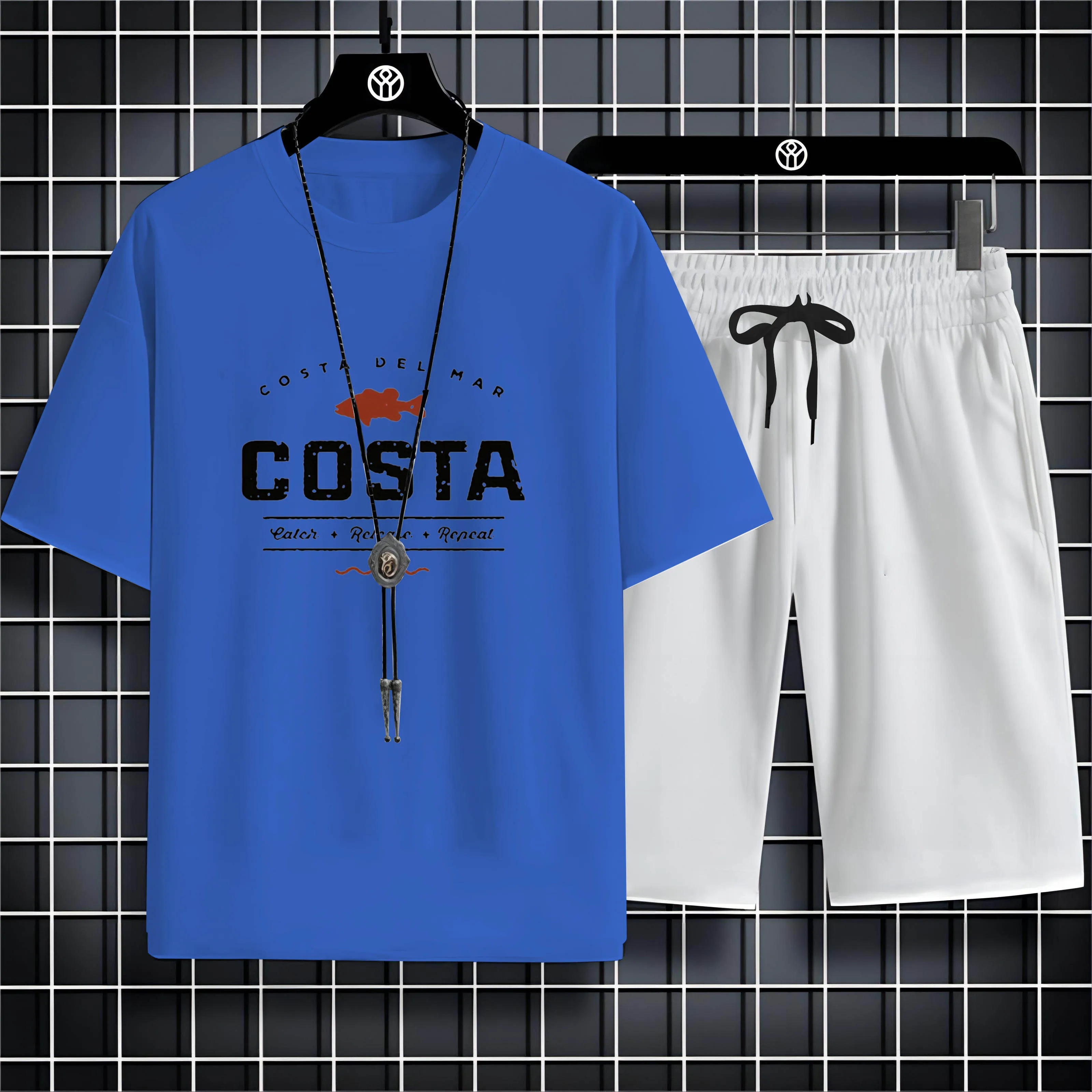 Уличная футболка Four Seasons с круглым воротником и коротким рукавом, Спортивный стиль, 2d буквенный принт, Мужской удобный дышащий быстросохнущий комплект