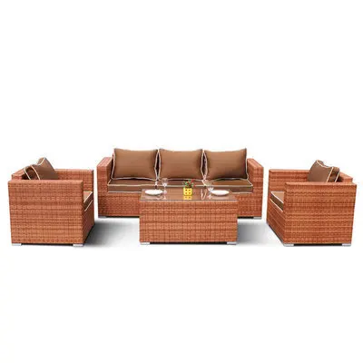 Уличный диван из ротанга, Садовое кресло из ротанга, Комбинированная мебель из ротанга для отдыха