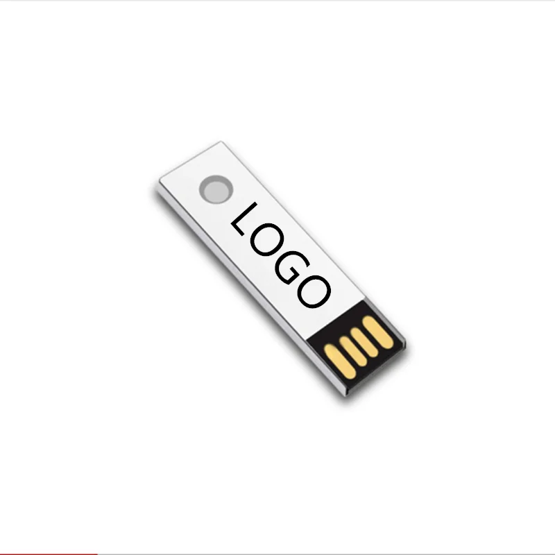 Ультратонкий металлический флэш-накопитель с индивидуальным логотипом USB 2.0 Memory Stick Flash Disk 2GB 4GB 8GB 16GB 32GB 64GB