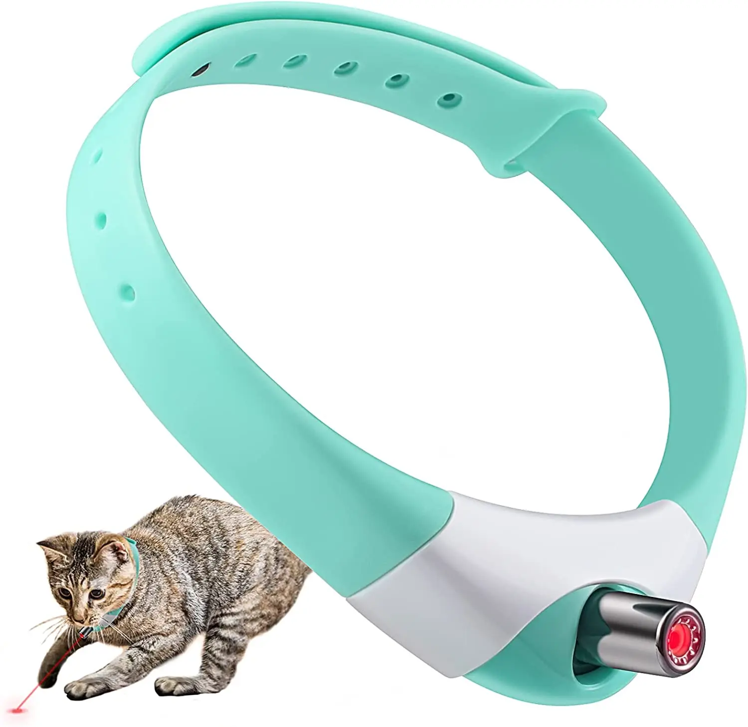 Умный кот ATUBAN, Лазерный ошейник для кошек, Электрический умный забавный ошейник для котенка, Интерактивные игрушки для кошек, Игрушки для упражнений для домашних животных