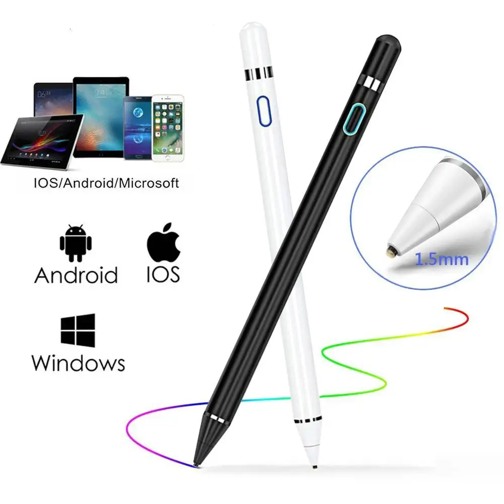 Универсальная емкостная ручка с сенсорным экраном Stlus Smart Pen для системы IOS/Android, Стилус для телефона Apple iPad, сенсорная ручка-карандаш