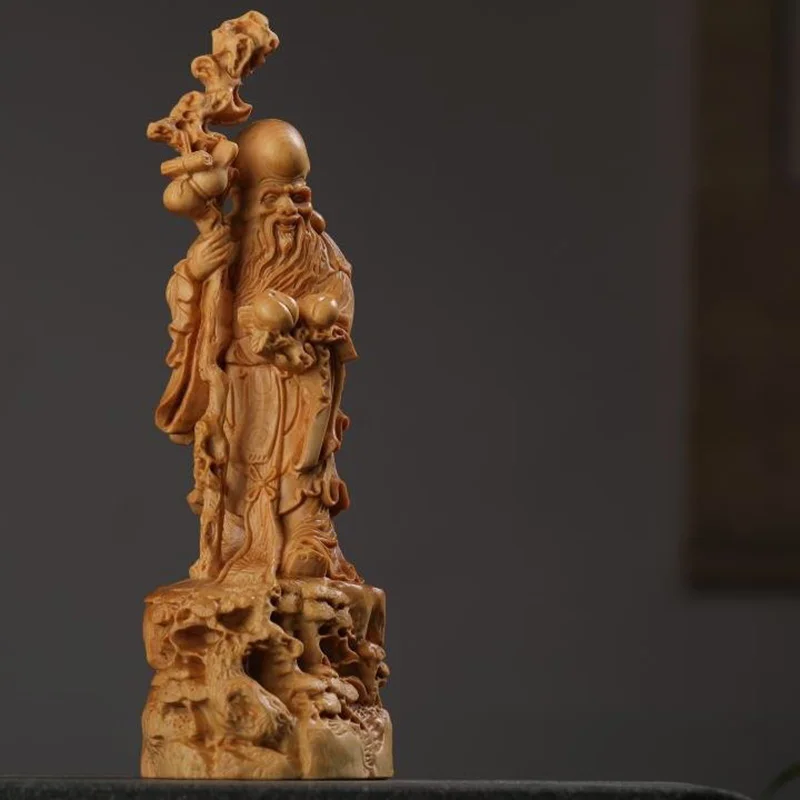 Фигурка Шоу Синг Гун из цельного дерева, статуя китайского Будды, украшения Чаншоу Гун, Современное искусство, аксессуары для украшения дома