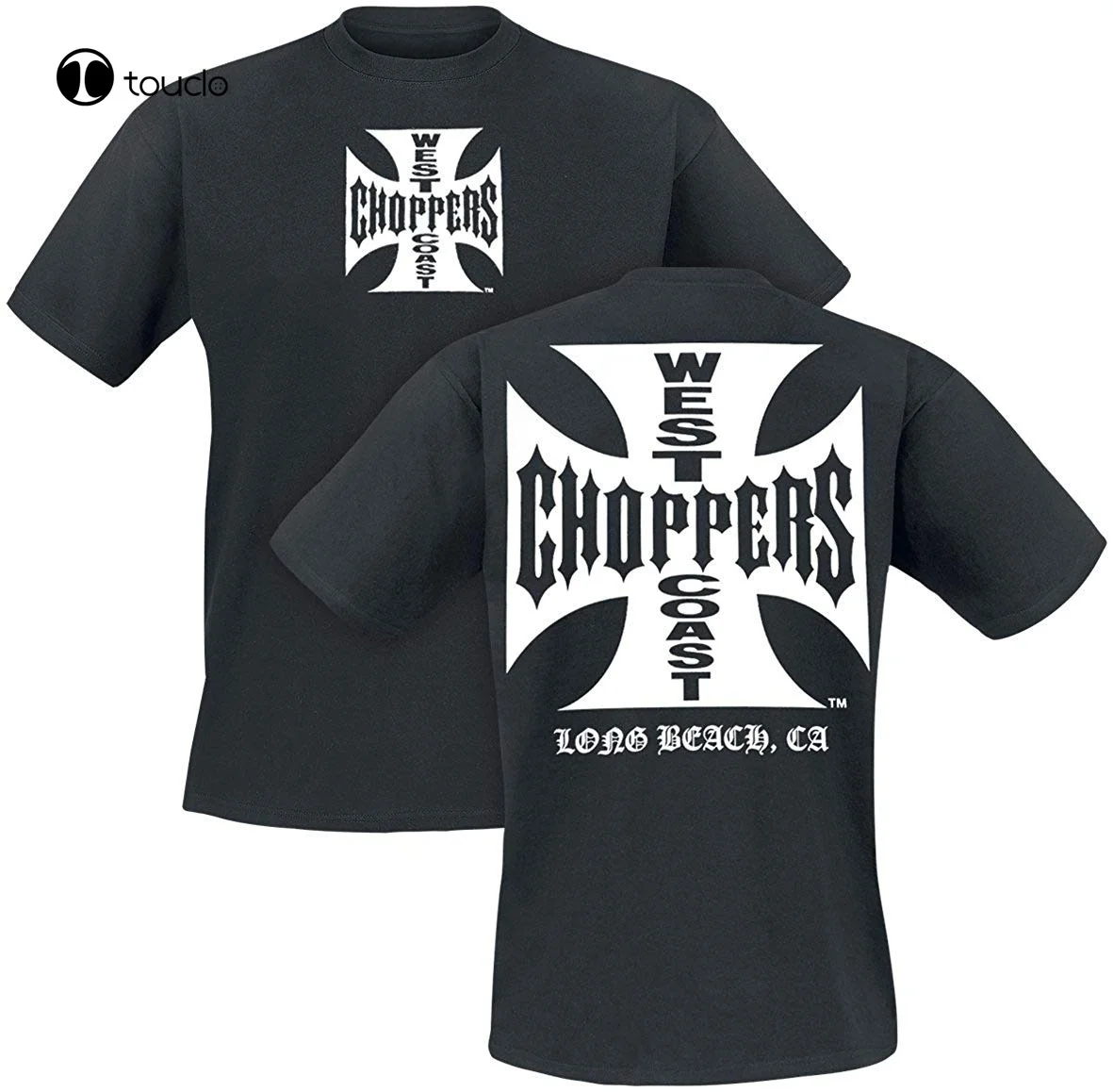 Футболка West Coast Iron Cross Choppers, черные модные мужские футболки, Футболка