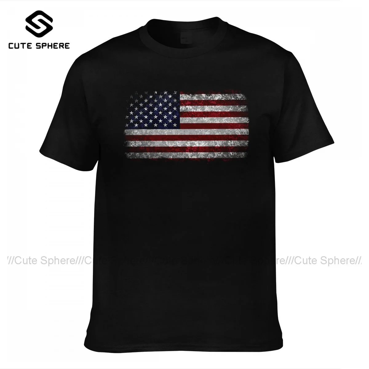 Футболка с американским флагом, базовая Милая хлопковая футболка с графическим рисунком, футболка с коротким рукавом, Мужская футболка Большого размера
