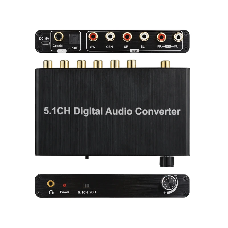 Цифровой Аудиодекодер RCA Конвертер Оптического SPDIF/Коаксиального DTS в 5.1-канальный Аналоговый Аудиовыход С Поддержкой AC-3 DTS для DVD-гарнитуры