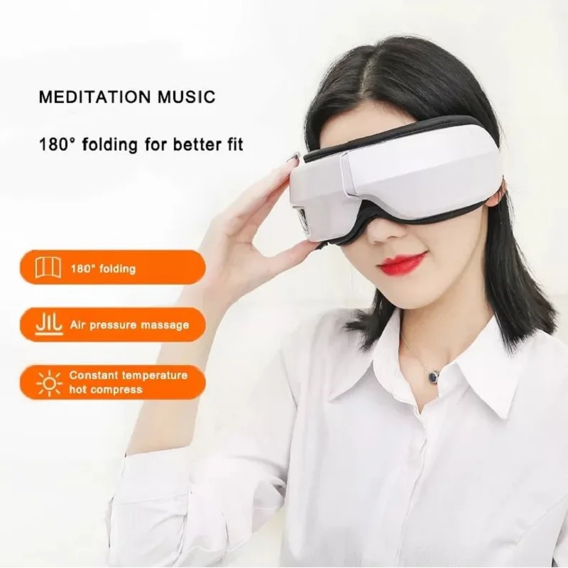 Цифровой Массажер для глаз с Давлением сжатия воздуха, Вибрация, Тепло с Расслабляющей Музыкой, Массажер Для Головы, Bluetooth-Массажер для глаз