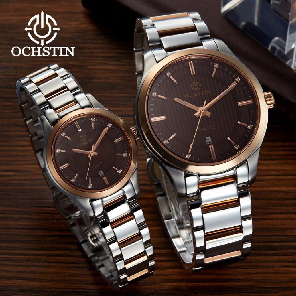 Часы OCHSTIN Lover, лучший бренд, роскошные парные часы для мужчин и женщин, Модные повседневные кварцевые наручные часы из нержавеющей стали, водонепроницаемые