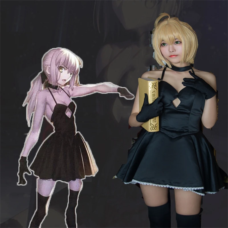 Черное платье с саблей; Fate Stay Night; Косплей в стиле аниме 