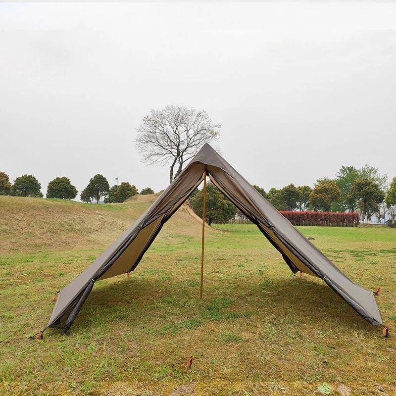 Четырехместная двухдверная пирамидальная палатка D22 для кемпинга на открытом воздухе из одностороннего силиконового нейлонового материала Портативная палатка для кемпинга