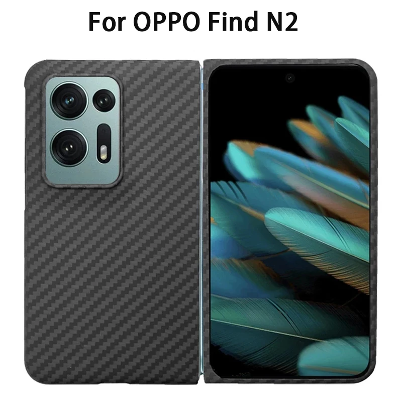 Чехол-накладка для OPPO Find N2 из настоящего Углеродного волокна, чехол-накладка для OPPO Find N2 5G, чехол-накладка из ультратонкого арамидного волокна, защита задней крышки