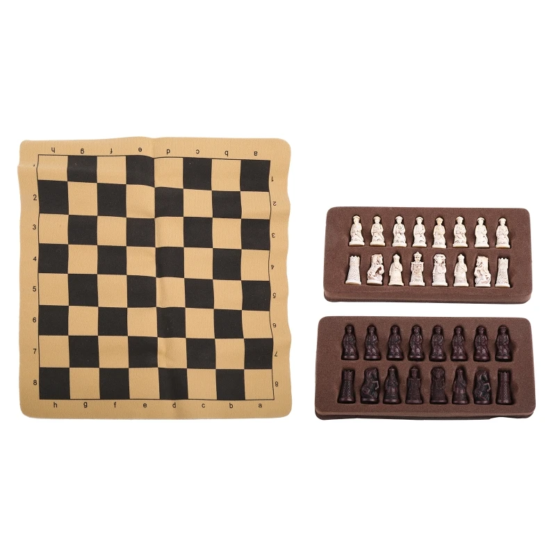 Шахматные фигуры Qingbing, персонажи, подарки для родителей, развлечения, антикварные шахматы, маленькая кожаная шахматная доска