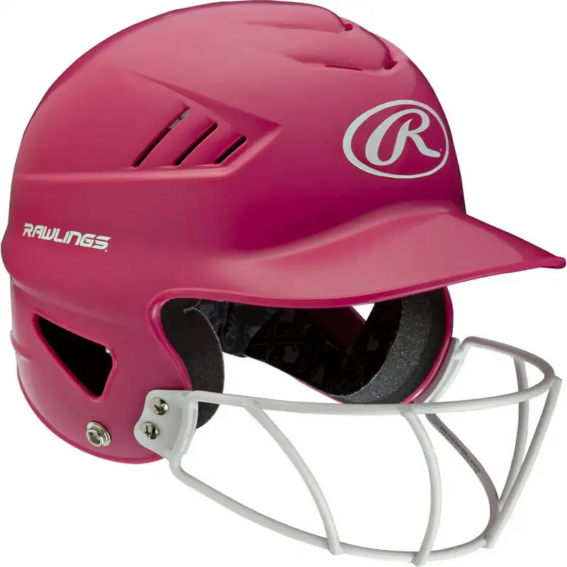 Шлем для софтбола OSFM с защитой для лица, розовый металлик