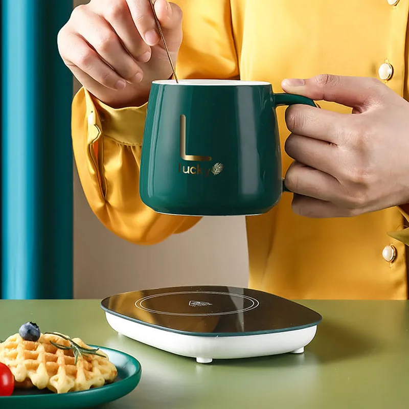 Электрическая грелка для кружек при температуре 55 °C, Портативный нагреватель для чашек с чаем, кофе, молоком, подставка для керамической грелки, мини-нагреватель для кружек