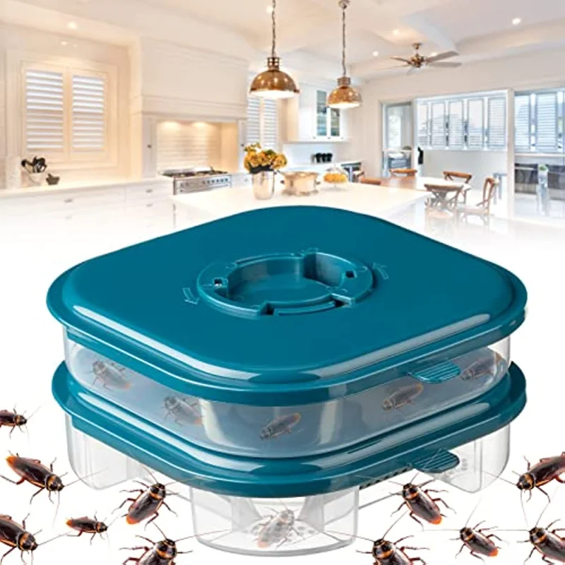 Эффективная ловушка для тараканов, уничтожающая тараканов в помещении, Двухслойная Ловушка для тараканов Многоразового использования, Безопасный Таракан для Муравьев на открытом воздухе, в помещении, дома