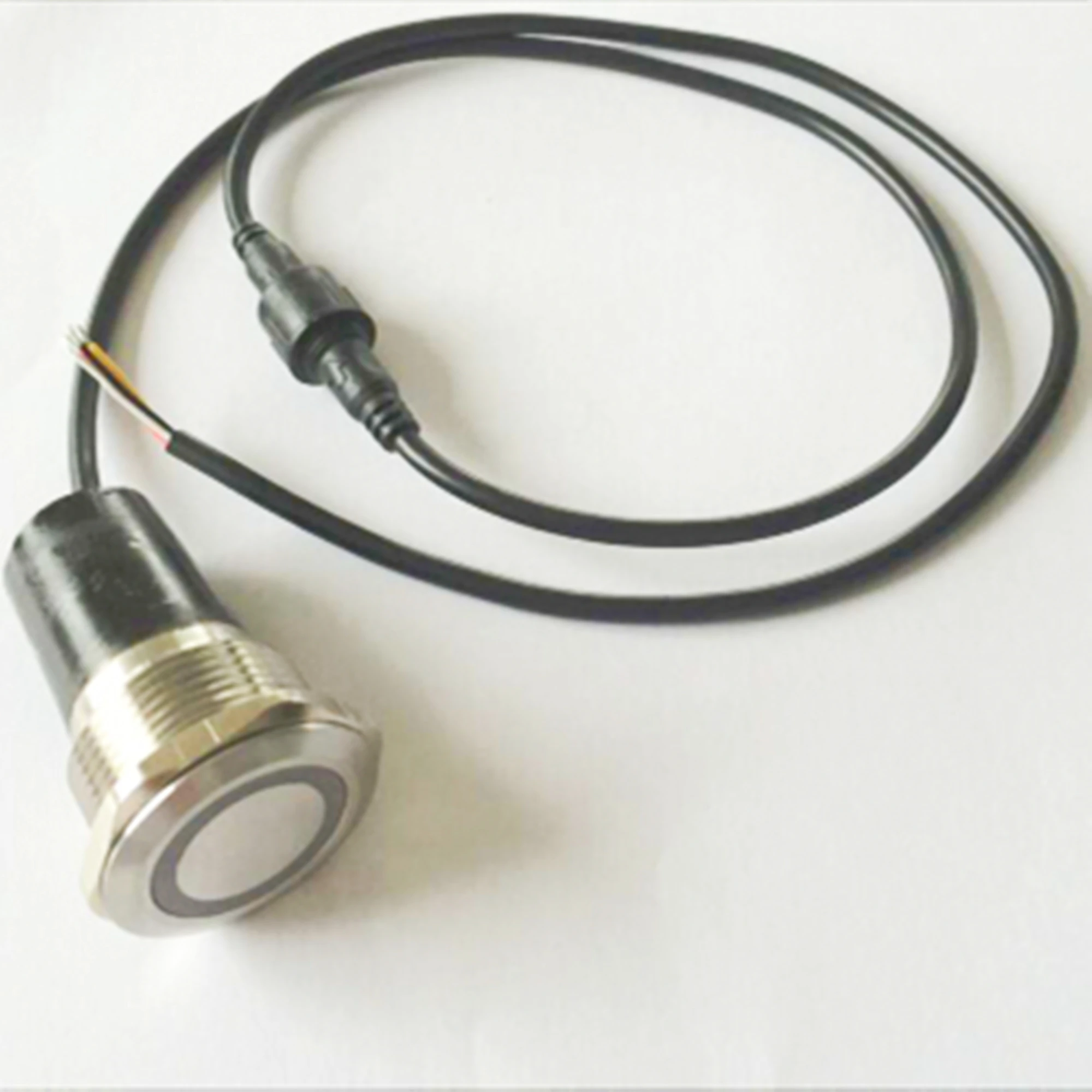 ELEWIND 28 мм металлический кнопочный выключатель, уплотнительная клемма с проводом (PM281F-11ZE/B / 12V / S, уплотнительная клемма с проводом)