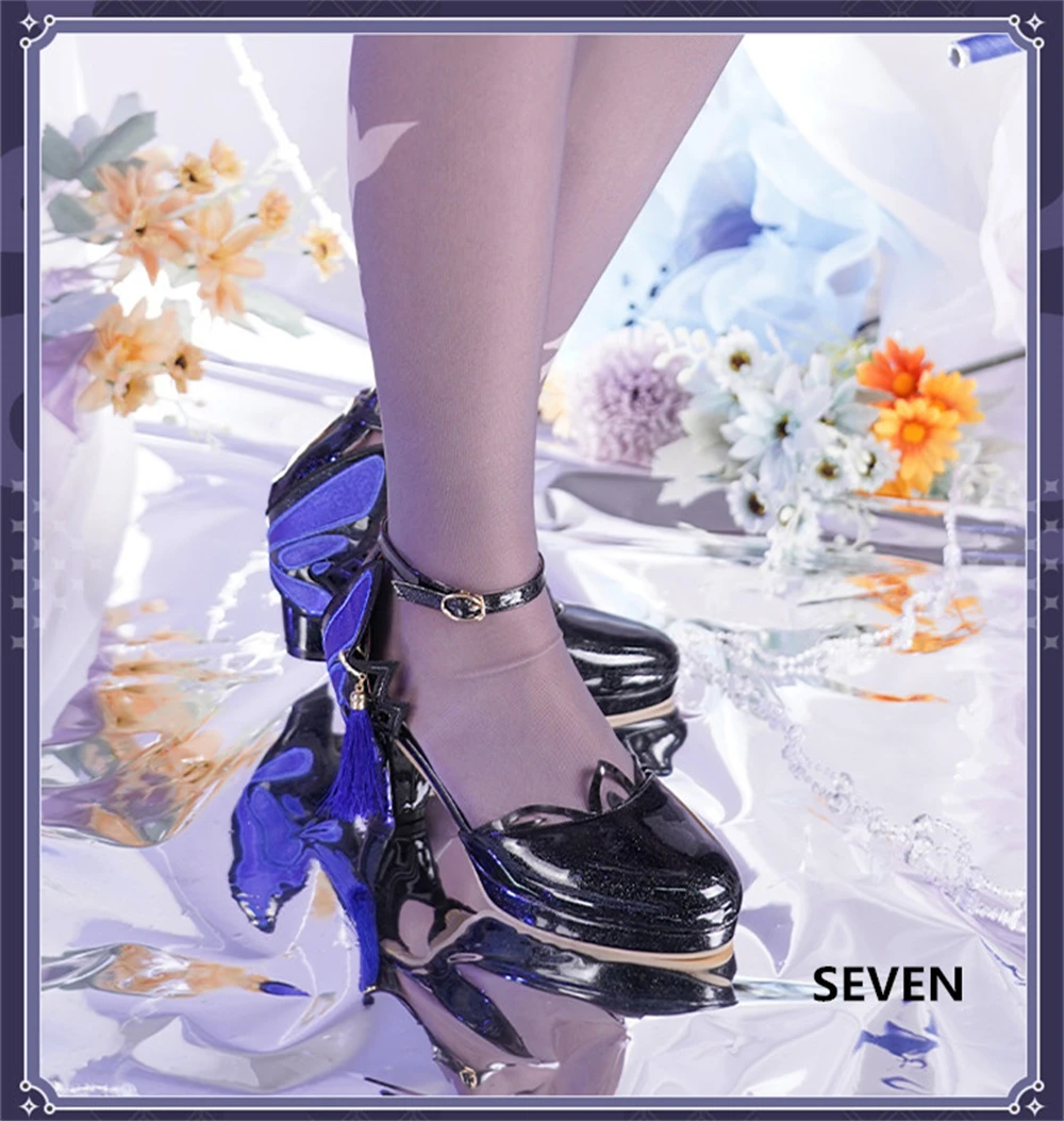 Genshin Impact Косплей игра Keqing Новая обувь для косплея из кожи