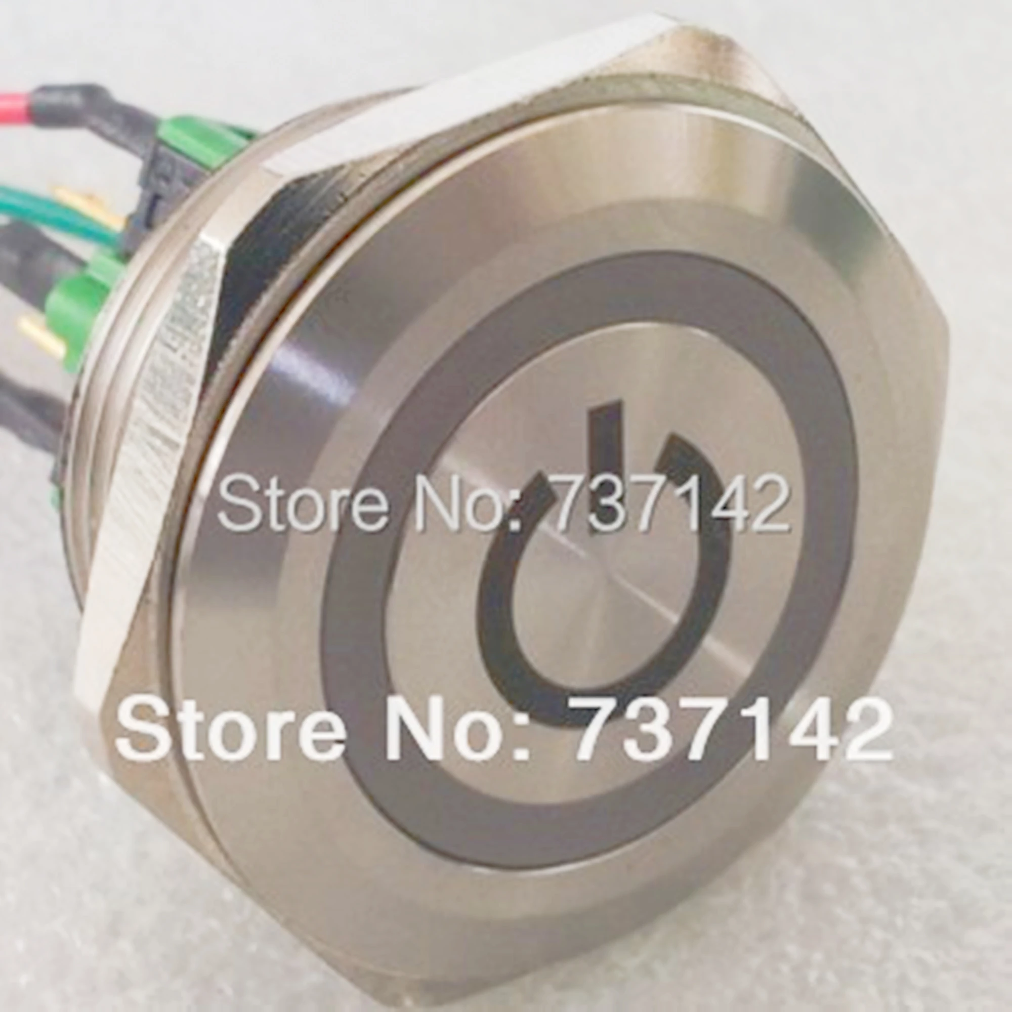 Антивандальный кнопочный выключатель ELEWIND 30 мм из нержавеющей стали с символом питания (PM301F-11E/B / 12V / S с символом питания)