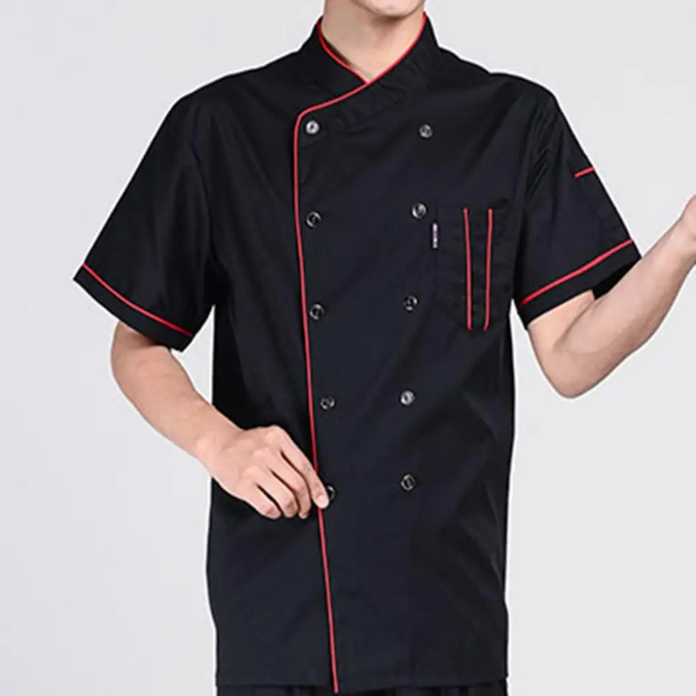 Повседневная Мужская футболка Свободного размера Плюс, униформа официанта с коротким рукавом, Черная футболка для ресторана
